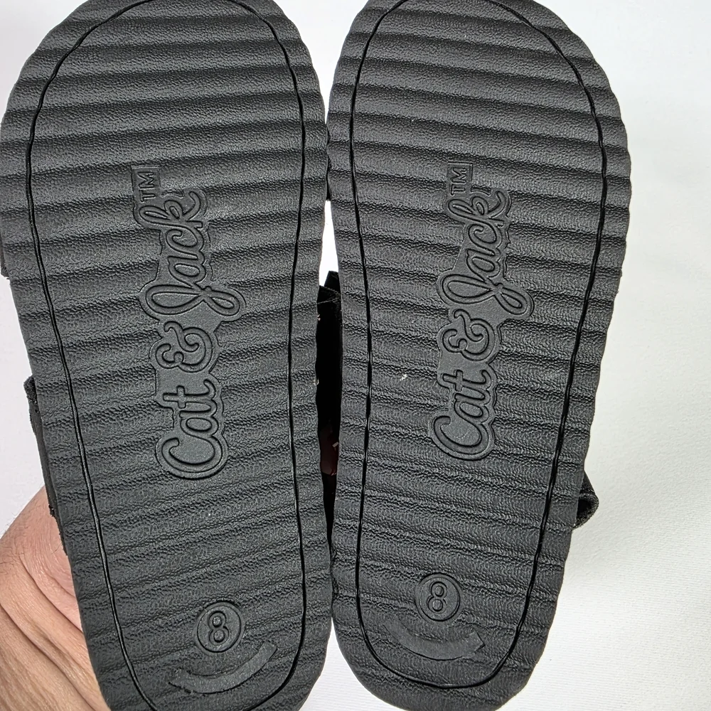 Cat & Jack Toddler Sandals Size 8 Black Sport Hook & Loop Unisex Kids